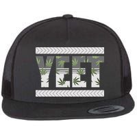 Yeet Meme Cannabis Leaf Pattern Flatbill Hat
