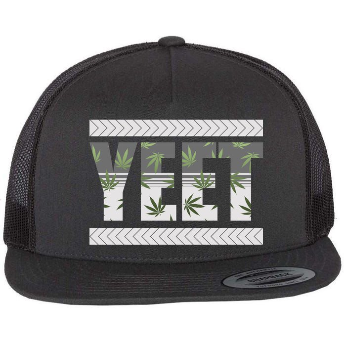 Yeet Meme Cannabis Leaf Pattern Flatbill Hat