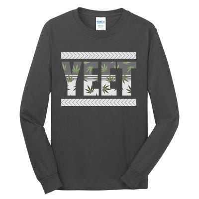 Yeet Meme Cannabis Leaf Pattern Tall Long Sleeve T-Shirt