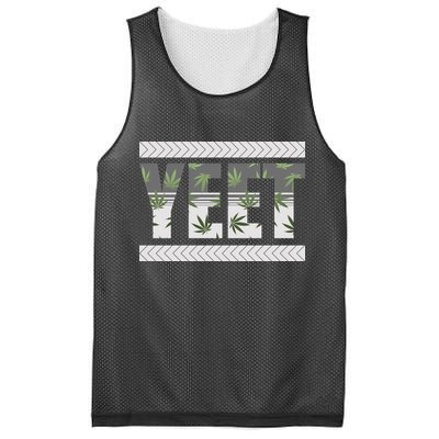 Yeet Meme Cannabis Leaf Pattern Mesh Reversible Basketball Jersey Tank