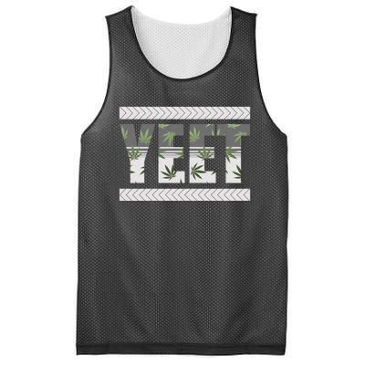 Yeet Meme Cannabis Leaf Pattern Mesh Reversible Basketball Jersey Tank