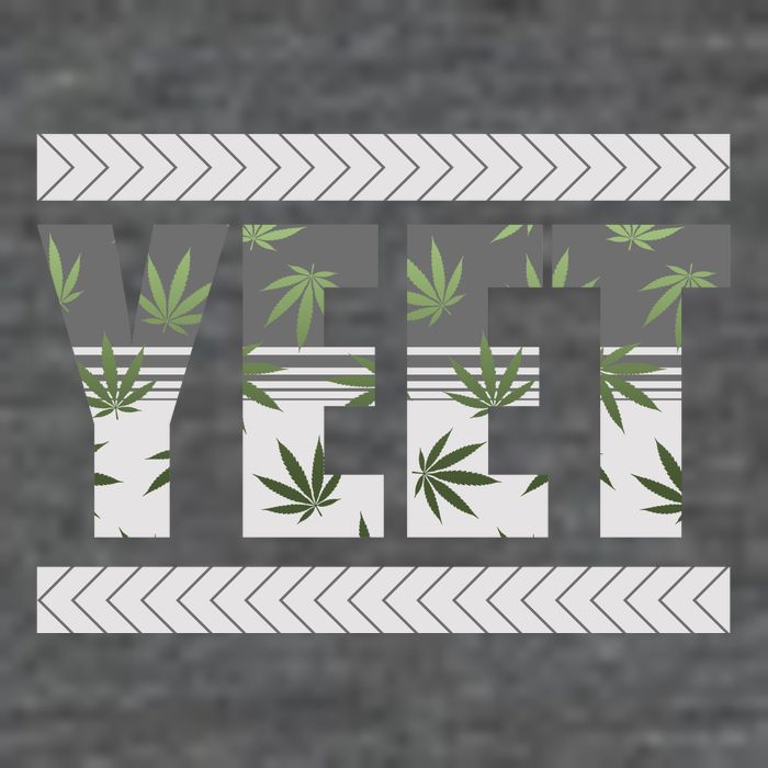 Yeet Meme Cannabis Leaf Pattern Poster