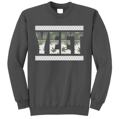 Yeet Meme Cannabis Leaf Pattern Tall Sweatshirt