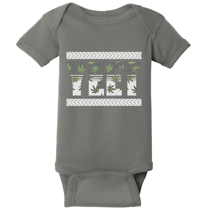 Yeet Meme Cannabis Leaf Pattern Baby Bodysuit