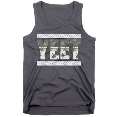Yeet Meme Cannabis Leaf Pattern Tank Top