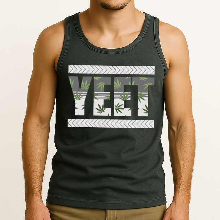 Yeet Meme Cannabis Leaf Pattern Tank Top