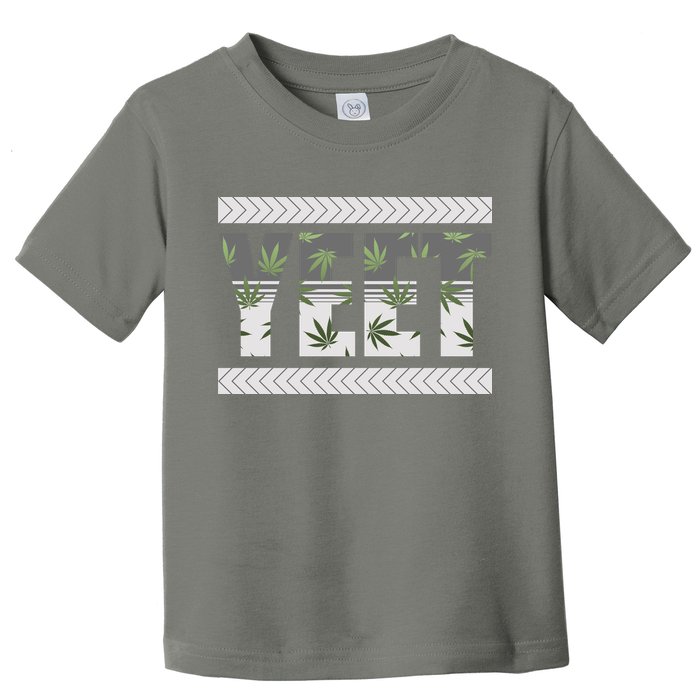 Yeet Meme Cannabis Leaf Pattern Toddler T-Shirt