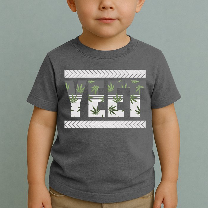 Yeet Meme Cannabis Leaf Pattern Toddler T-Shirt