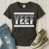 Yeet Meme Cannabis Leaf Pattern Womens T-Shirt