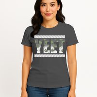 Yeet Meme Cannabis Leaf Pattern Womens T-Shirt