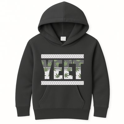 Yeet Meme Cannabis Leaf Pattern Kids Hoodie