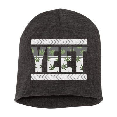 Yeet Meme Cannabis Leaf Pattern Short Acrylic Beanie