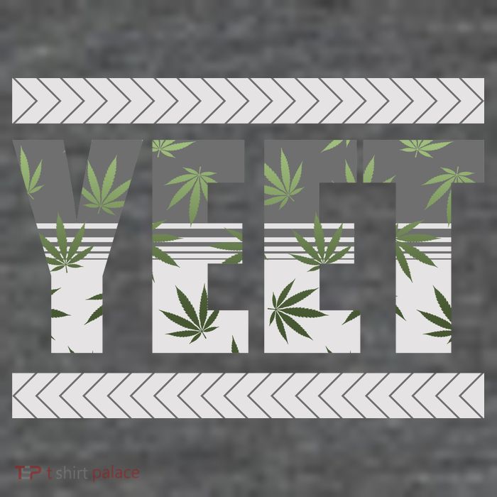Yeet Meme Cannabis Leaf Pattern Kids T-Shirt