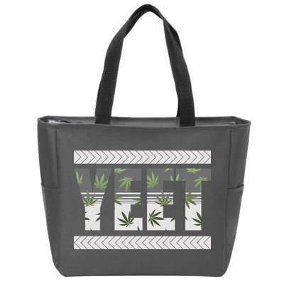 Yeet Meme Cannabis Leaf Pattern Zip Tote Bag