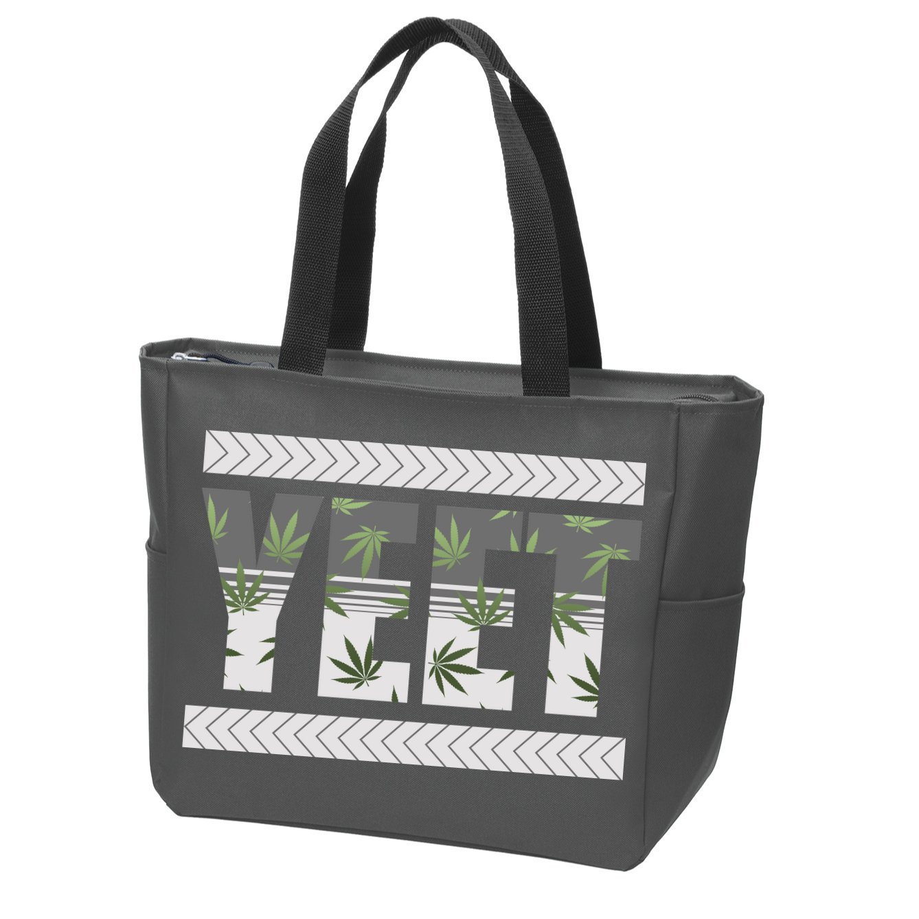 Yeet Meme Cannabis Leaf Pattern Zip Tote Bag