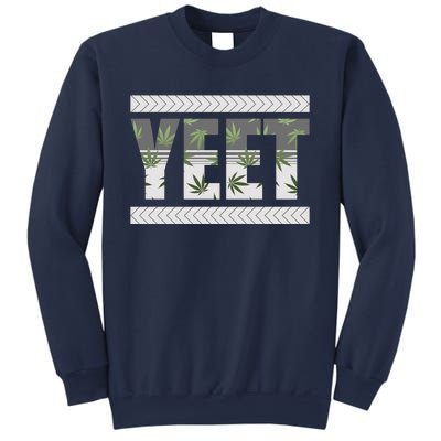 Yeet Meme Cannabis Leaf Pattern Sweatshirt