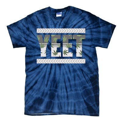 Yeet Meme Cannabis Leaf Pattern Tie-Dye T-Shirt