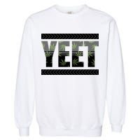 Yeet Meme Cannabis Leaf Pattern Garment-Dyed Sweatshirt