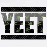 Yeet Meme Cannabis Leaf Pattern Garment-Dyed Sweatshirt