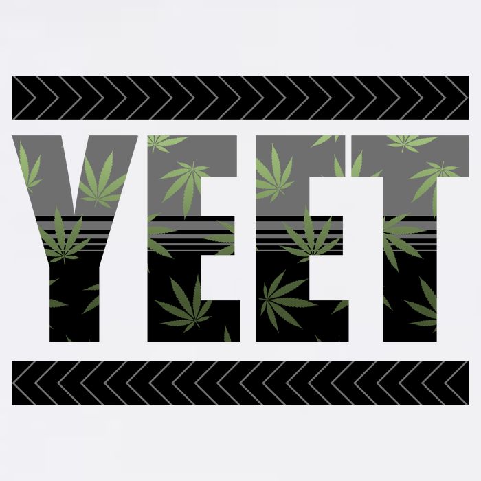 Yeet Meme Cannabis Leaf Pattern Garment-Dyed Sweatshirt
