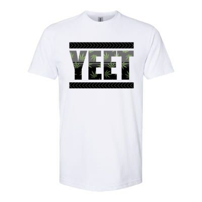 Yeet Meme Cannabis Leaf Pattern Softstyle® CVC T-Shirt