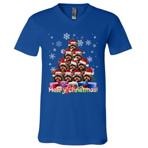 Yorkies Merry Christmas Tree Cute Yorkshire Terrier Xmas Great Gift V-Neck T-Shirt