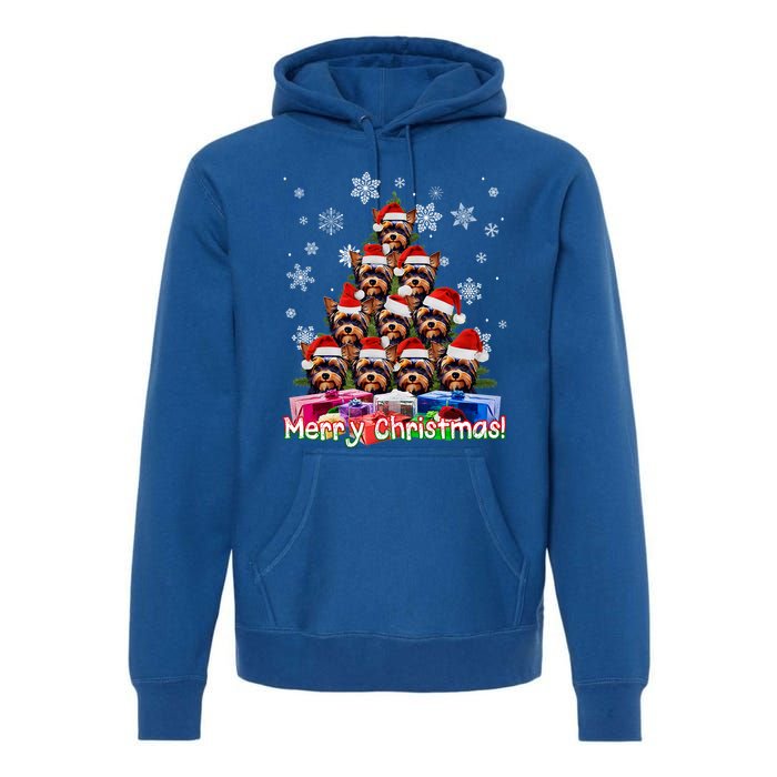 Yorkies Merry Christmas Tree Cute Yorkshire Terrier Xmas Great Gift Premium Hoodie