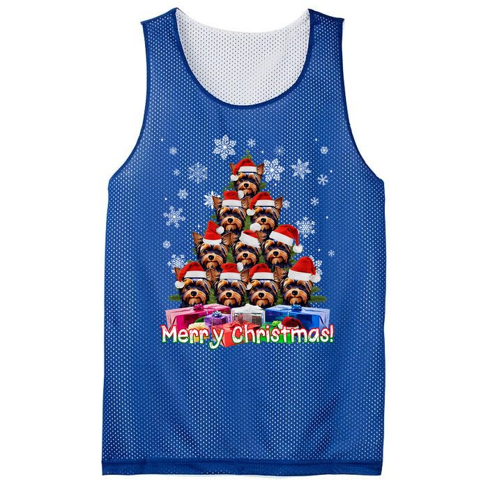 Yorkies Merry Christmas Tree Cute Yorkshire Terrier Xmas Great Gift Mesh Reversible Basketball Jersey Tank