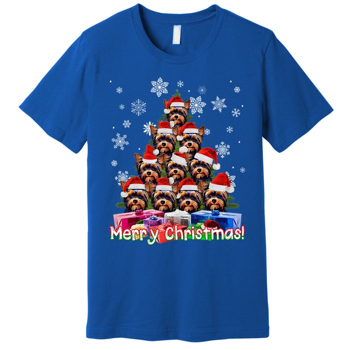 Yorkies Merry Christmas Tree Cute Yorkshire Terrier Xmas Great Gift Premium T-Shirt