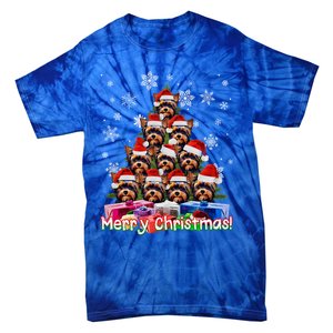 Yorkies Merry Christmas Tree Cute Yorkshire Terrier Xmas Great Gift Tie-Dye T-Shirt