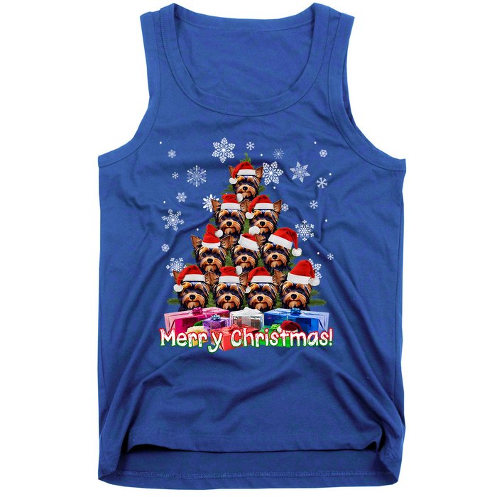 Yorkies Merry Christmas Tree Cute Yorkshire Terrier Xmas Great Gift Tank Top