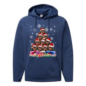 Yorkies Merry Christmas Tree Cute Yorkshire Terrier Xmas Great Gift Performance Fleece Hoodie