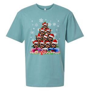 Yorkies Merry Christmas Tree Cute Yorkshire Terrier Xmas Great Gift Sueded Cloud Jersey T-Shirt