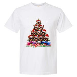 Yorkies Merry Christmas Tree Cute Yorkshire Terrier Xmas Great Gift Garment-Dyed Heavyweight T-Shirt