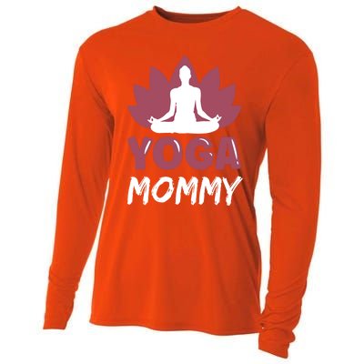 Yoga Mommy Cute Hobby Meditation Lover Mom Mother Mama Gift Cooling Performance Long Sleeve Crew