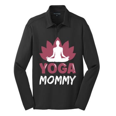 Yoga Mommy Cute Hobby Meditation Lover Mom Mother Mama Gift Silk Touch Performance Long Sleeve Polo