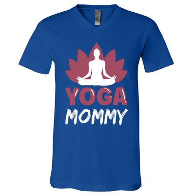 Yoga Mommy Cute Hobby Meditation Lover Mom Mother Mama Gift V-Neck T-Shirt