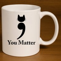 You Matter Cat Suicide Prevention Awareness Be Strong 11oz C Handle Ceramic Mug