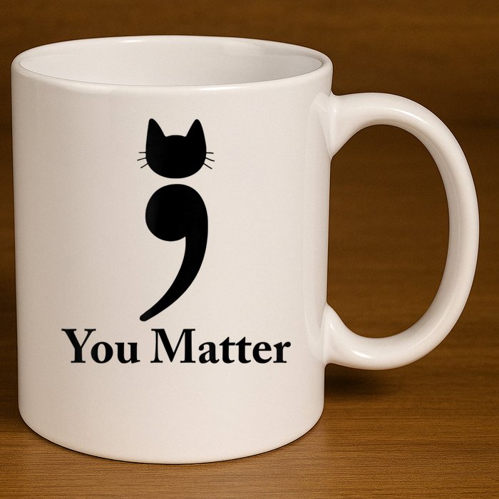 You Matter Cat Suicide Prevention Awareness Be Strong 11oz C Handle Ceramic Mug