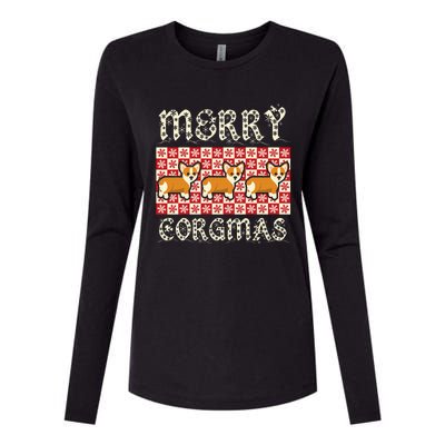 Yule Merry Corgmas Xmas Dog Breed Design Corgi Dogs Womens Cotton Relaxed Long Sleeve T-Shirt