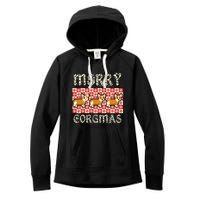 Yule Merry Corgmas Xmas Dog Breed Design Corgi Dogs Women's Fleece Hoodie