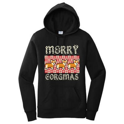 Yule Merry Corgmas Xmas Dog Breed Design Corgi Dogs Women's Pullover Hoodie