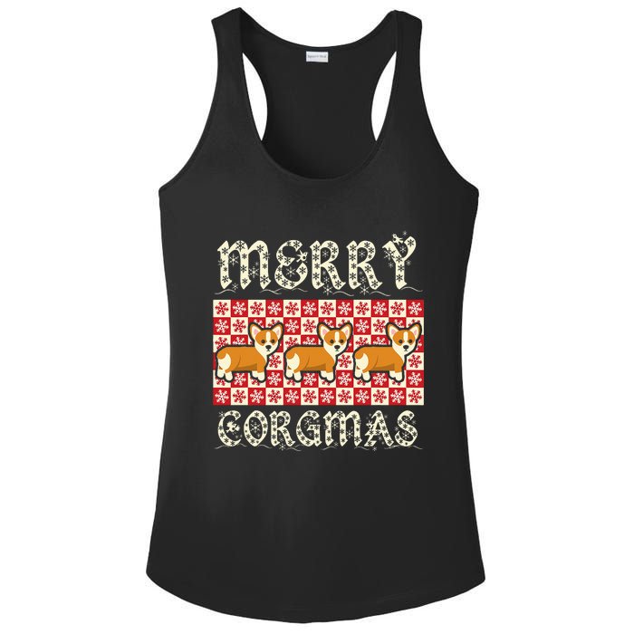 Yule Merry Corgmas Xmas Dog Breed Design Corgi Dogs Ladies PosiCharge Competitor Racerback Tank