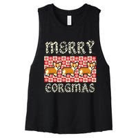 Yule Merry Corgmas Xmas Dog Breed Design Corgi Dogs Women's Racerback Cropped Tank