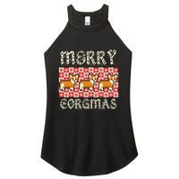 Yule Merry Corgmas Xmas Dog Breed Design Corgi Dogs Women's Perfect Tri Rocker Tank