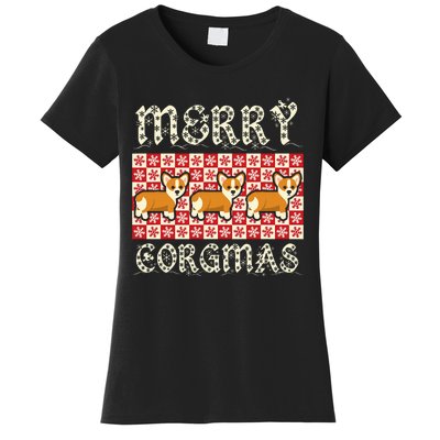 Yule Merry Corgmas Xmas Dog Breed Design Corgi Dogs Women's T-Shirt