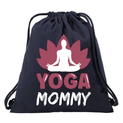 Yoga Mommy Cute Hobby Meditation Lover Mom Mother Mama Funny Gift Drawstring Bag