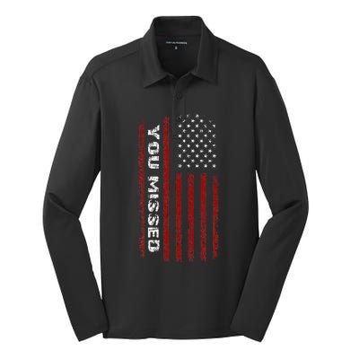 You Missed Donald Trump 2024 Silk Touch Performance Long Sleeve Polo