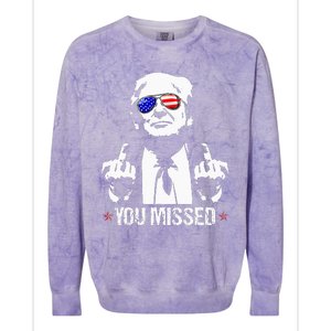 You Missed Donald Trump Funny Pro Trump 2024 Colorblast Crewneck Sweatshirt