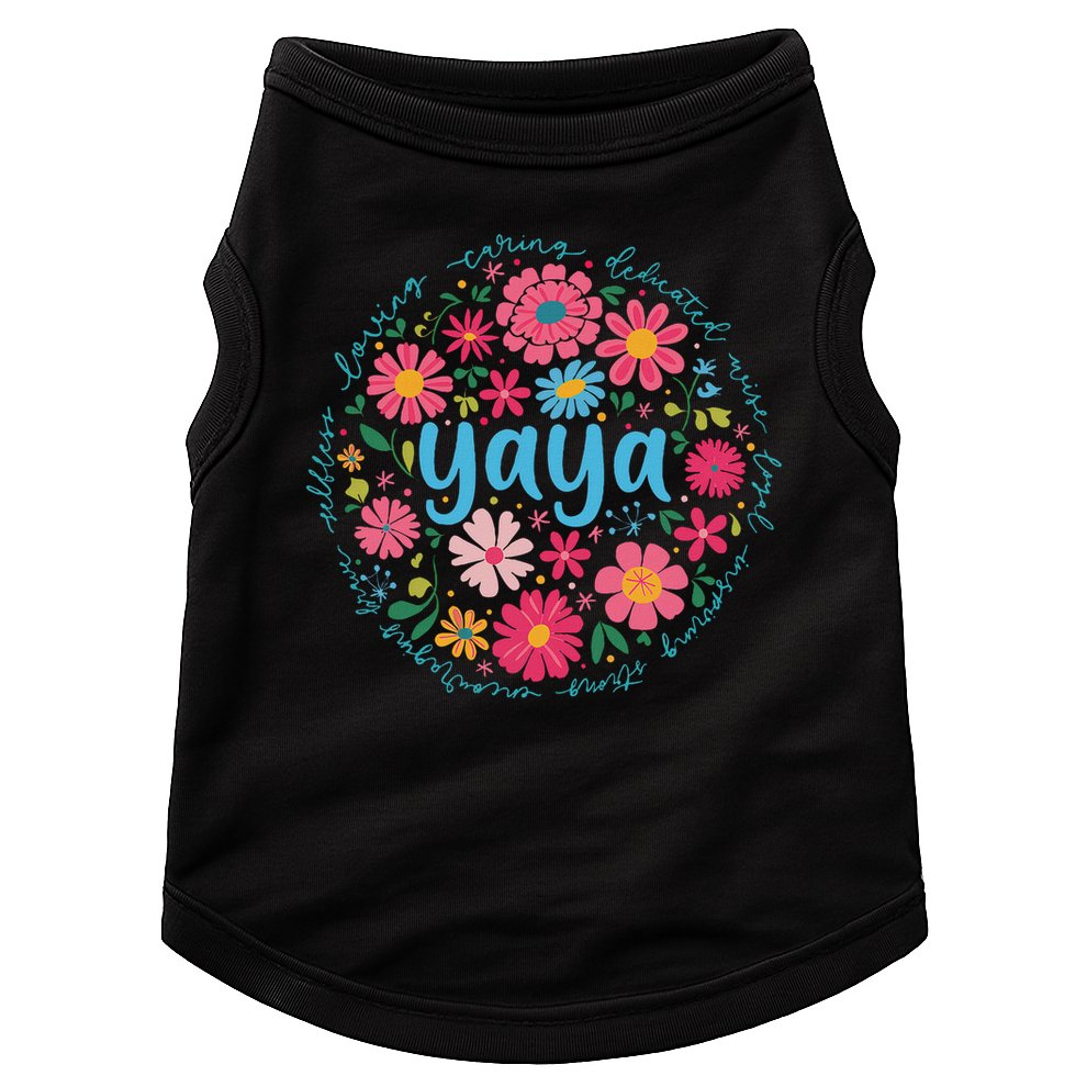 Yaya Mothers Day For Grandma Wildflower Floral Women Doggie Tank